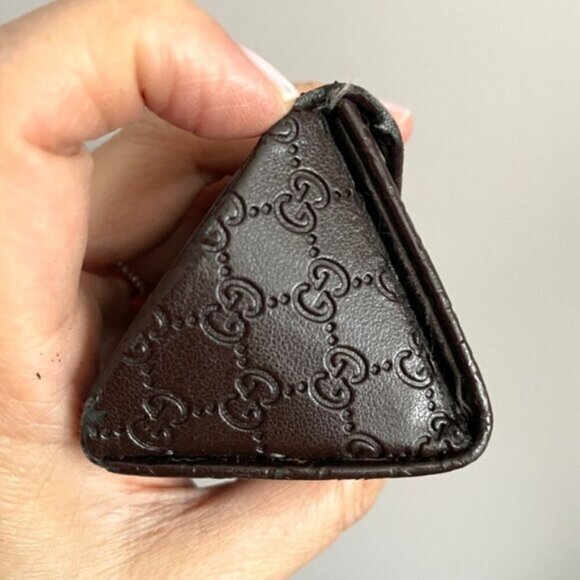 Gucci Brown GG Monogram Triangular Eyeglasses / Sunglasses Hard Case - O/S 🇮🇹 - Picture 2 of 8